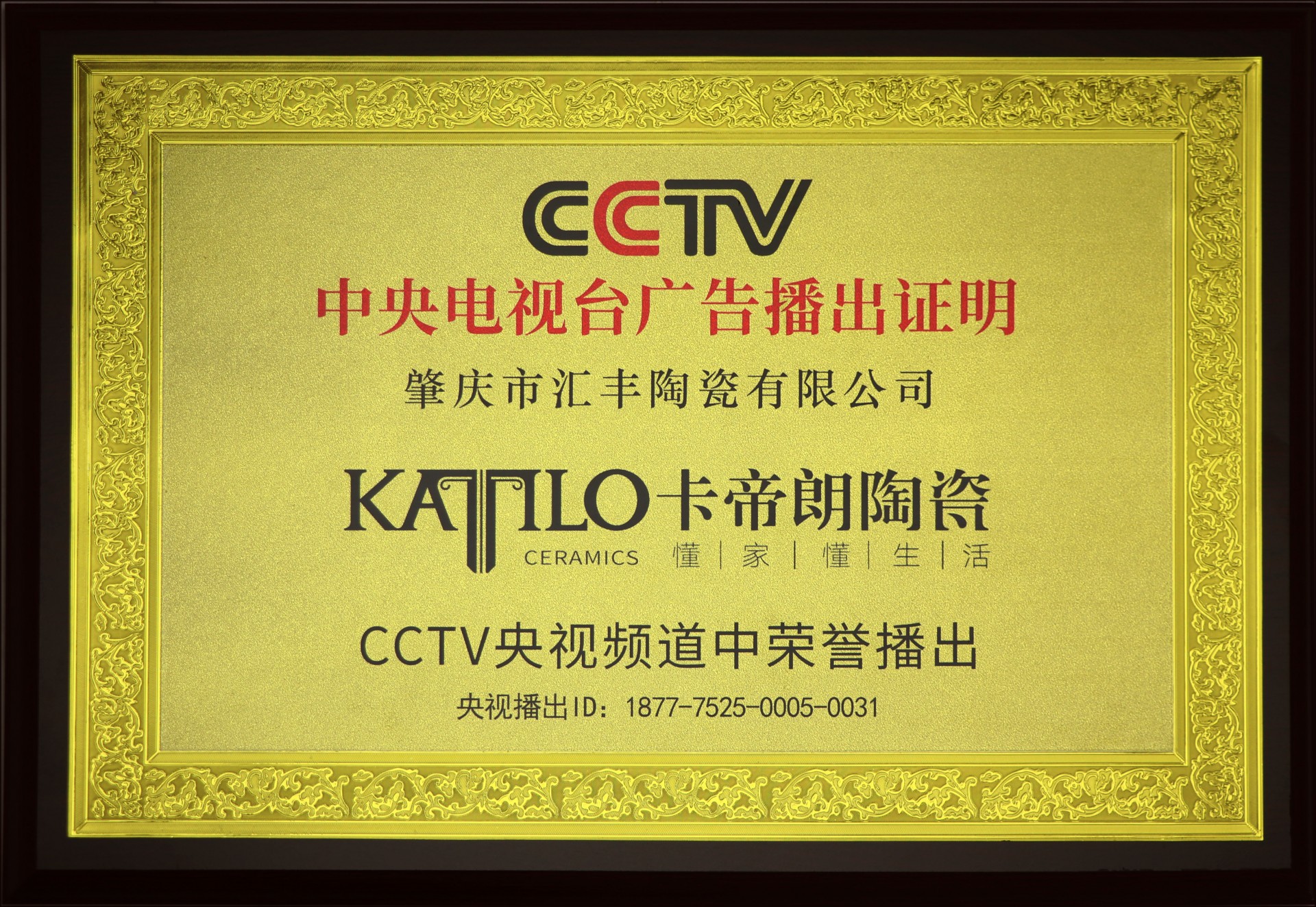 CCTV中央電視臺廣播播出證明