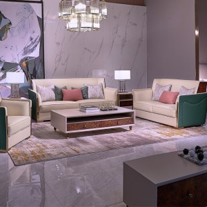 意式轻奢实木家具别墅大户型客厅沙发组合后现代皮沙发