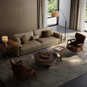 意大利全皮沙发别墅豪宅全屋定制客厅系列 现代轻奢沙发