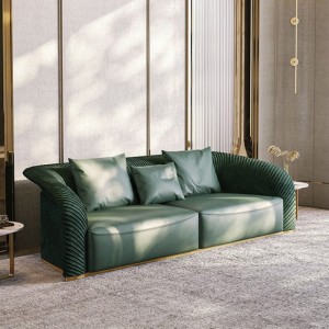 意式轻奢沙发组合现代美式别墅客厅头层牛皮家具套装