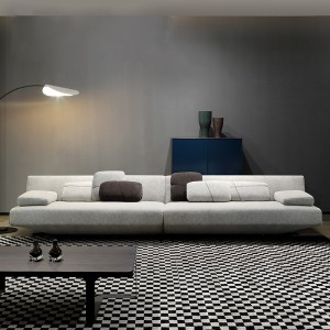 意式布艺沙发小户型现代简约客厅组合轻奢高档异形意大利极简沙发