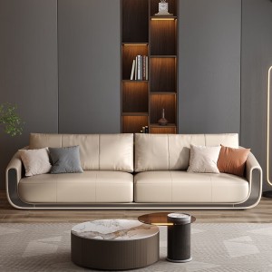意式极简真皮沙发客厅直排高端现代轻奢风大户型别墅沙发