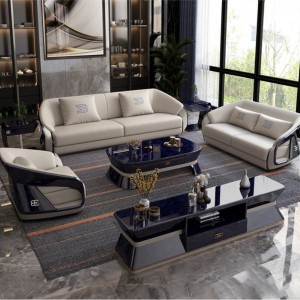 意式轻奢沙发真皮高端别墅客厅布加迪现代简约奢华宾利实木大户型