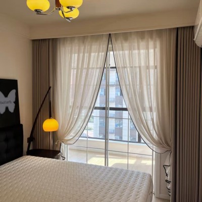 遮光雪尼尔丨奶茶色系雪尼尔暗纹窗帘超美图2